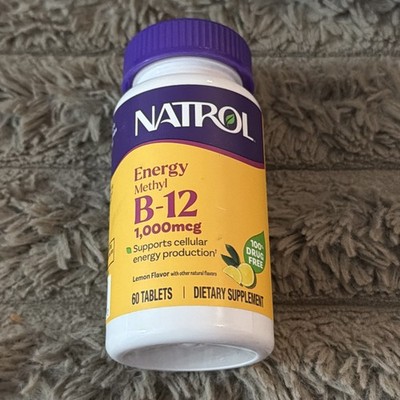 Natrol Energy Methyl B-12 1,000 mcg Dietary Supplement 60 tablets New
