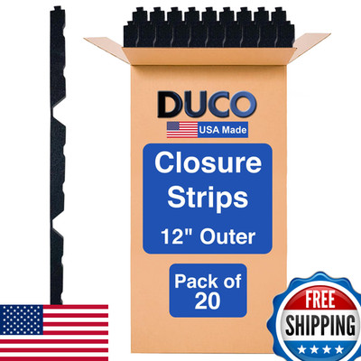 Duco R Panel Foam Closure Strips - 20 Pk, 3ft Black Corrugated Roof Seal