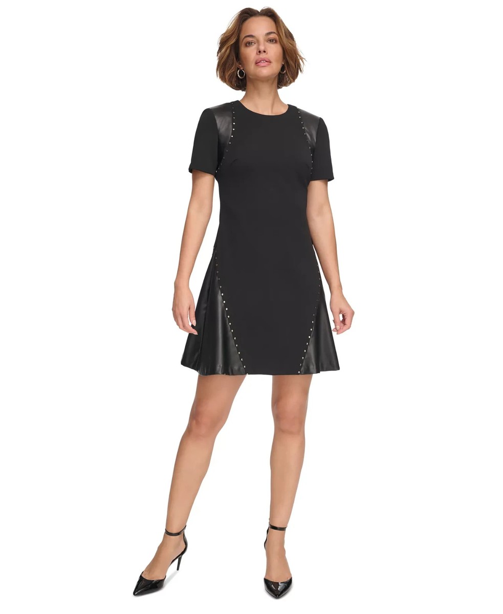 dkny short dresses Dkny Women's 3/4-Sleeve Ruched Short Dress - Hot Pink