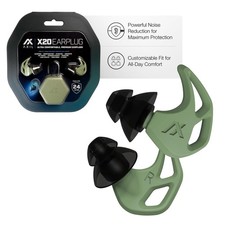 AXIL X20 Ear Plugs Green Noise Reduction Hearing Protection Reusable 24dB Case