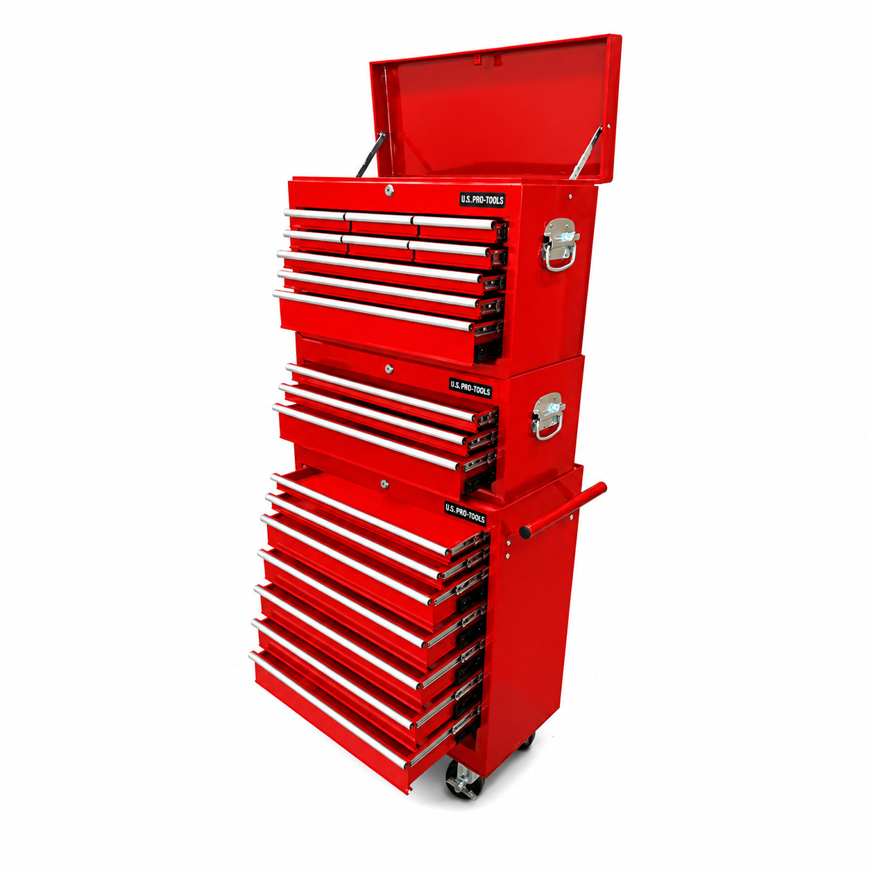TOOL BOX ROLLER CABINET STEEL CHEST 19 DRAWERS RED - US PRO TOOLS