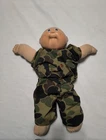 Vintage Cabbage Patch Doll Boy Bald Blue Eyes 1978 1982 WithCamouflage Clothing