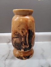 Raw edge wood hand turned Colorado gold creek aspen vase boho rustic decor