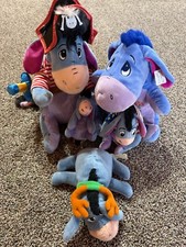 Disney Store Eeyore Plush Stuffed Animal Lot Of 5 Holiday Pirate Christmas