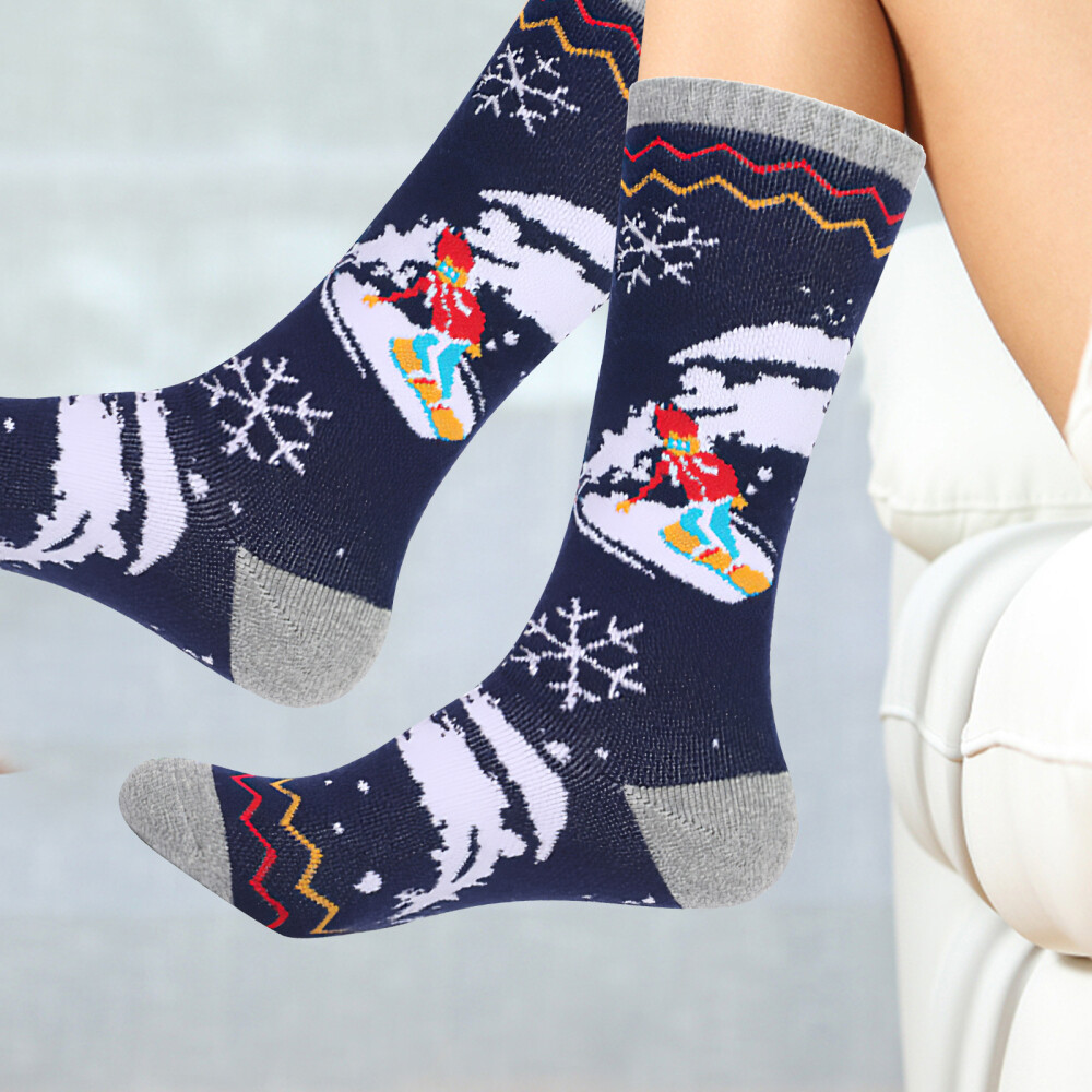 Calcetines de senderismo de algodón elegantes unisex medias de esquí suministros deportes infantiles