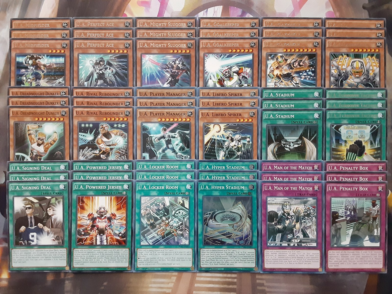 Yugioh Tournament Ready To Play U.A. Ultra Athlete Deck 54 Cards Midfielder  NM | eBay
