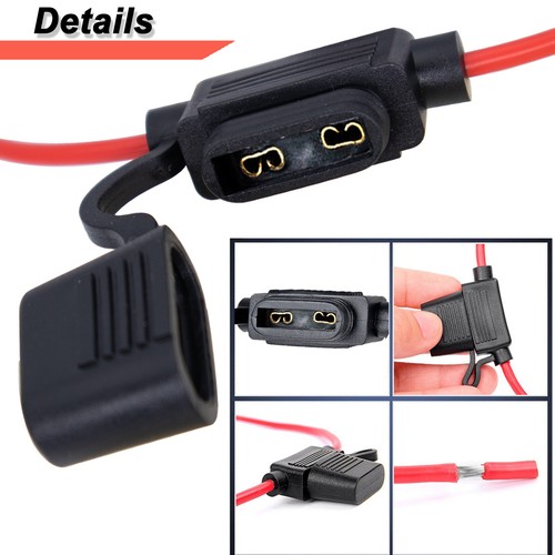 5x For Car Boat 30A Fuses 12Gauge Inline ATM Mini Blade Fuse Holder Splash Proof - Picture 3 of 8