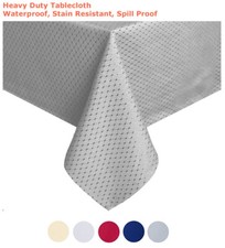 Tektrum 70"X70" Square Waffle Tablecloth-Waterproof/Stain Resistant - Grey