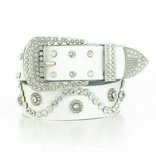HTC BELT WHITE 34』 htc white leather studded belt narrow color