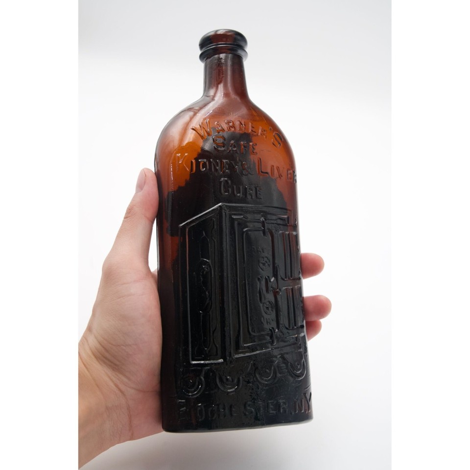 Warner's Safe Kidney & Liver Cure Rochester New York Amber Glass Bottle "X" Sign eBay