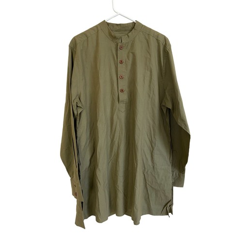 Dushyant Asthana Bombay Pop-Over Long Sleeve Tunic Olive Green XL NWOT - 第 1/4 張圖片