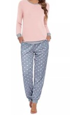 Ekouaer Women's Pajamas Sets Long Sleeve w Plaid Pants Soft Sleepwear Neck 2XL