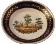 Antique Paris French Soft Paste Porcelain Scenic Saucer Porzellan Vieux Old De D