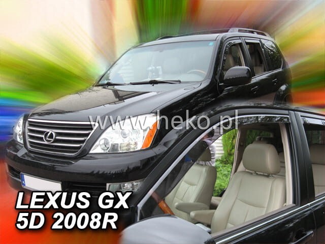 Smoke Window Rain Guards For Lexus GX470 2003–2009 – 4Pcs Glossy Finish, No-Drilling Self-Adhesive Visors