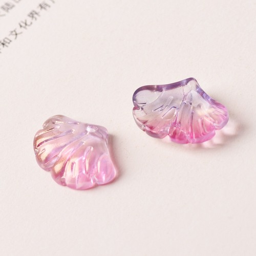 10pcs 20x15mm Ginkgo Leaf Petal Foil Lampwork Glass Loose Pendants Beads Lot - Picture 3 of 23