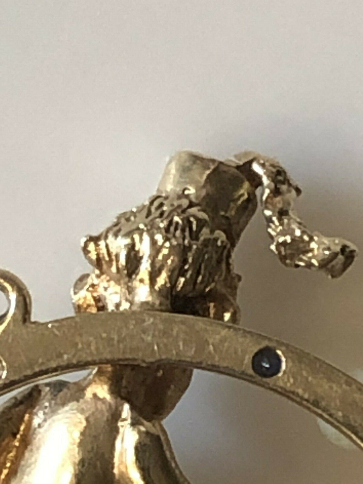 STATEMENT PIECE 14K Large Pendant 4D Monkey Pearl… - image 4