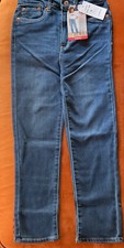 NWT KIDS GIRLS LEVI'S RIBCAGE STRAIGHT ANKLE STRETCH DARK WASH SZ 8 REG