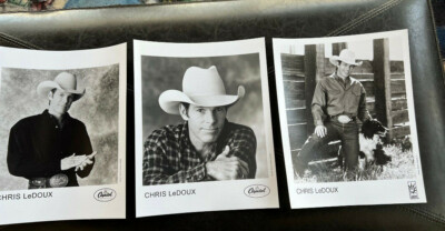 RARE CHRIS LeDOUX SET OF 3 Headshot 8x10's Press Photos NEW Liberty and Capitol
