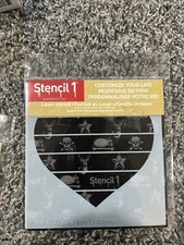 Stencil 1 5.75 in x 6 in.Heart Stripes Laser Stencil Set Of 3 New In Package