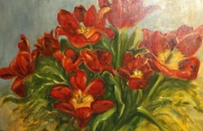 VINTAGE IMPRESSIONIST FLORAL OIL PAINTING STILL LIFE WITH FLOWERS