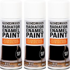 ProKleen Radiator Enamel Spray Paint Heat Resistant Aerosol Matt Black 400ml