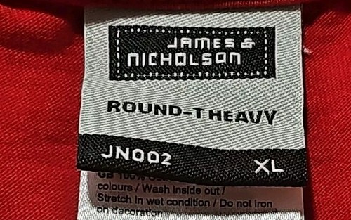 James & Nicholson Camiseta Roja Talla XL - Imagen 4 de 5