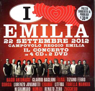 I LOVE EMILIA - ZUCKER - NOMADEN - ZERO - ELISA - LITFIBA LIGABUE 4 CD + 2 DVD
