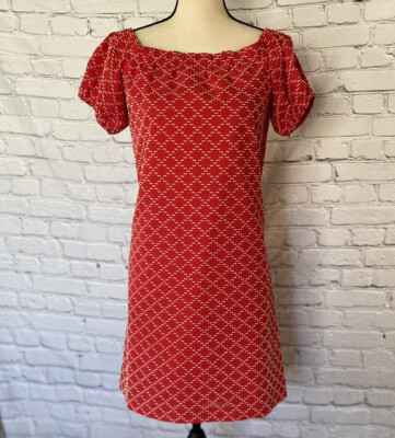 LOFT Ann Taylor Women's Red Shift Dress Relaxed Fit NWT Small Petite