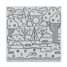Hero Arts "FOREST SHAPES" Background Cling Bold Prints Stamp 6"x6" 2021