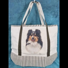 Pet Gifts USA Tote Canvas Bag Shetland Sheepdog Sheltie Dog Collie Handbag NEW
