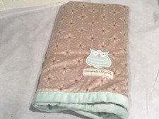 Blankets Beyond Baby Blanket Security Owl Plush Blue Gray Boy Girl 26x30