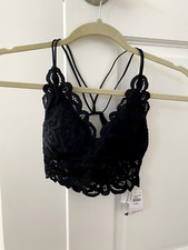 Abercrombie Fitch Lace Longline Bralette Black XXS