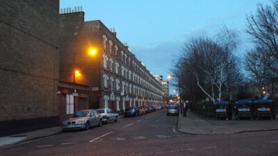 PHOTO  AMELIA STREET WALWORTH AT DUSK AMELIA STREET IN WALWORTH SOUTH EAST LONDO