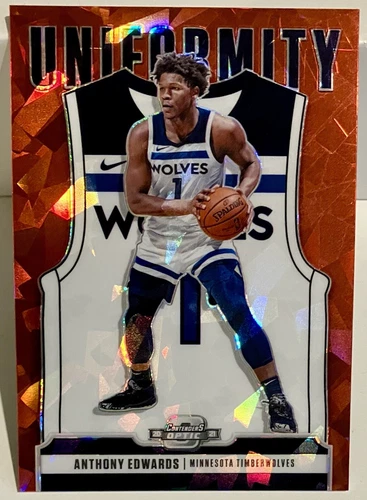 2020 Contenders Optic Anthony Edwards Uniformity Red Cracked Ice RC SP