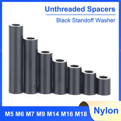 Black Nylon Unthreaded Spacers Plastic Standoff Washer M5 M6 M7 M9 M14