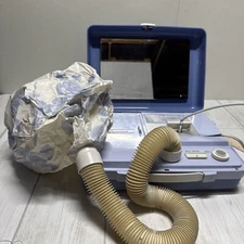 Vintage Montgomery Ward Portable Bonnet hair dryer & Manicure Station in  case