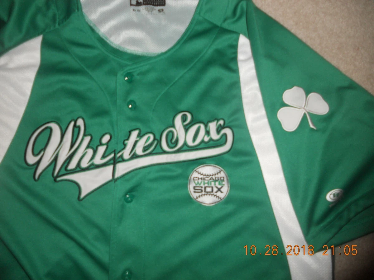 Chicago White Sox Baseball Jersey St Patricks Day Tru Fan Button Up Two  Tone XL