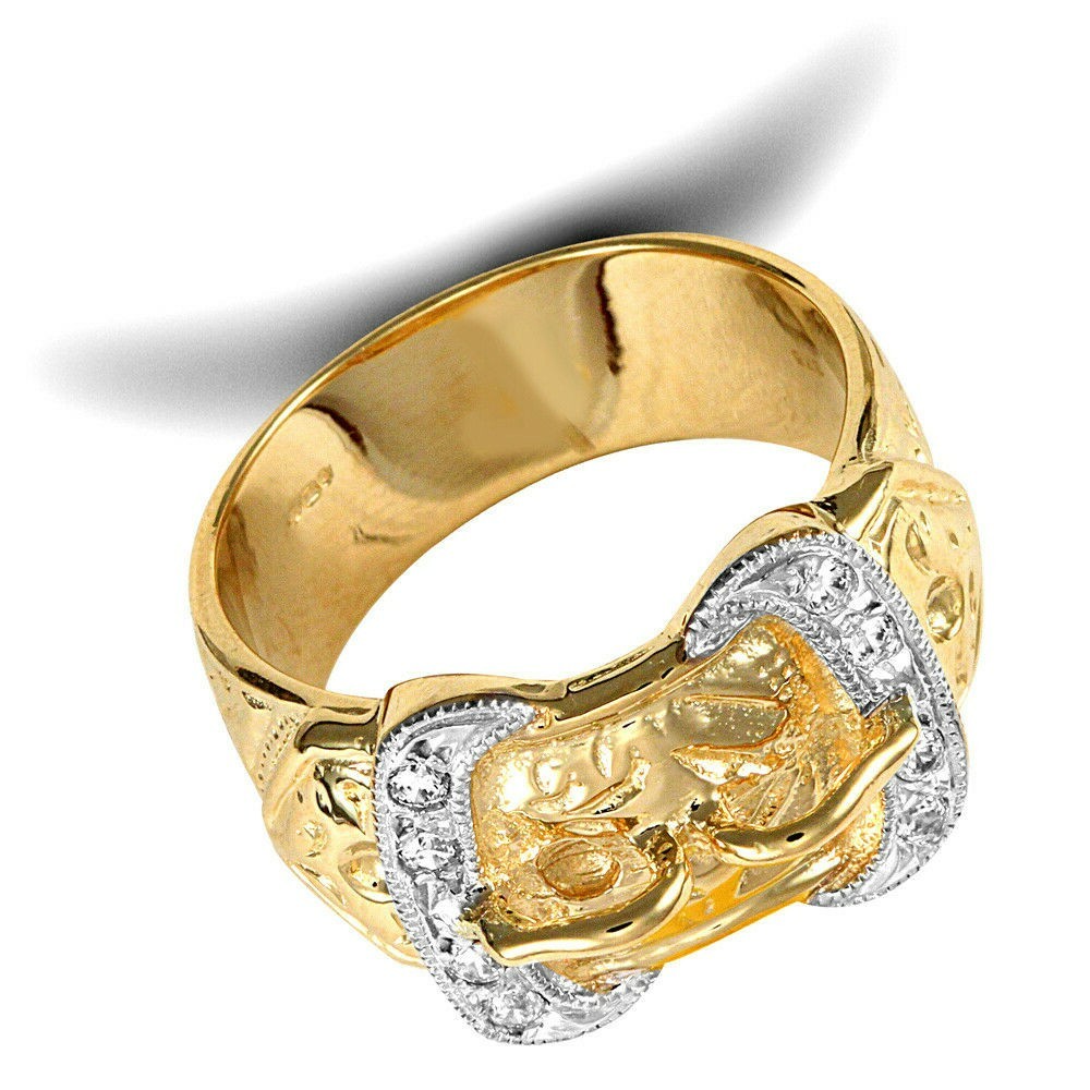 Men's Gold Buckle Ring Very Heavy Full Hallmark British Made Solid Yellow Gold eBay