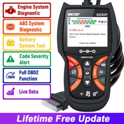 INNOVA 6030P OBD2 Scanner Check Engine Code Reader ABS Battery Diagnostic Tool