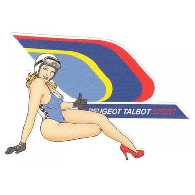 Peugeot-Talbot right pin up right laminated vinyl sticker