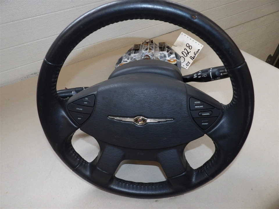 COLUMNA DE DIRECCIÓN INCLINABLE CHRYSLER PACIFICA 2004-08 Rueda Cuero Negro Radio Crucero Foto 2 de 4