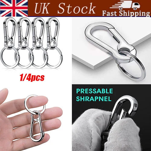 New Metal Keychain Key Ring Carabiner Abrasion KeyRing Chain Clip Hook Accessory