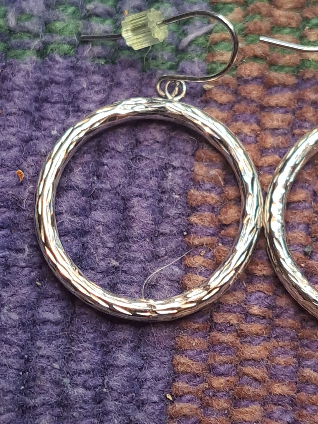 New Solid 14 Karat Solid White Gold Circle Earrin… - image 17