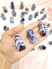 Set Of 3Pcs Amethyst Crystal Soulmate Handmade  Crystal Home Office Decorative