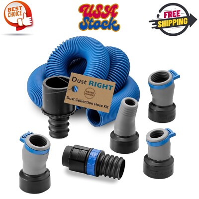 Dust Right Flexiport Power Tool Hose Kit, 3 To 12' Expandable Hose & 4 FlexiPor