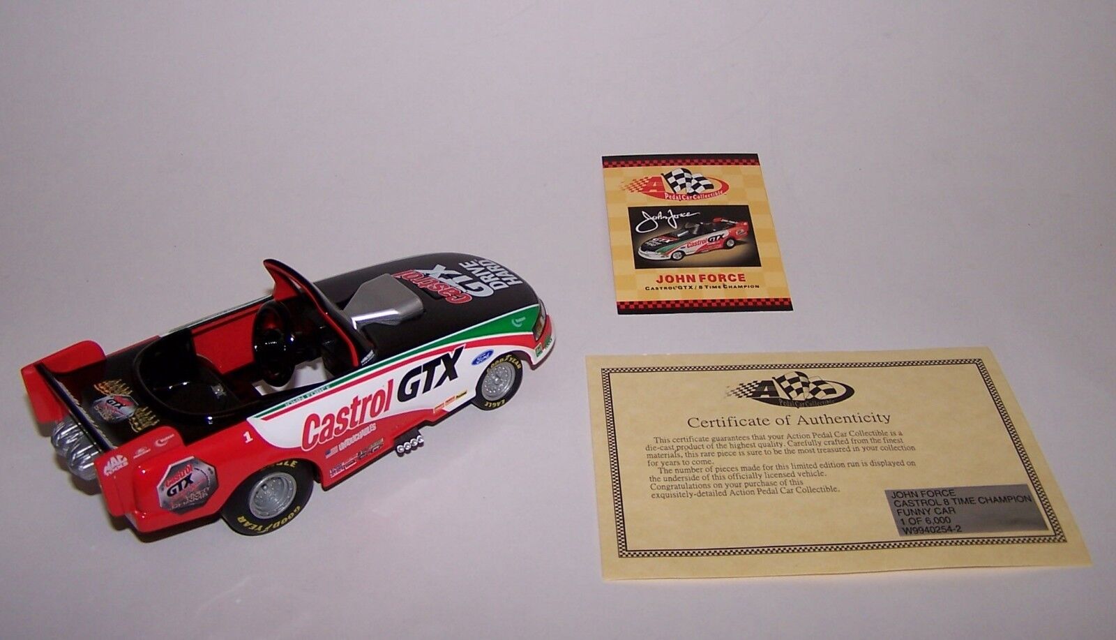 John Force 1999 Eight Time Champ 1/43 Pedal Funny Car Action Wyprzedaż popularna