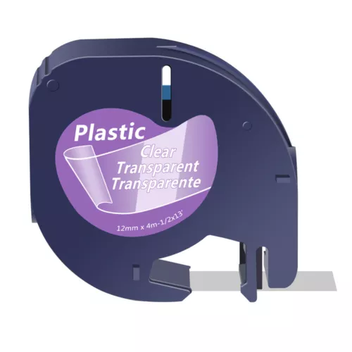 20 pezzi ricariche etichetta 1/2" nero su nastro trasparente 16952 per Dymo LetraTag LT-100H - Foto 2 di 14