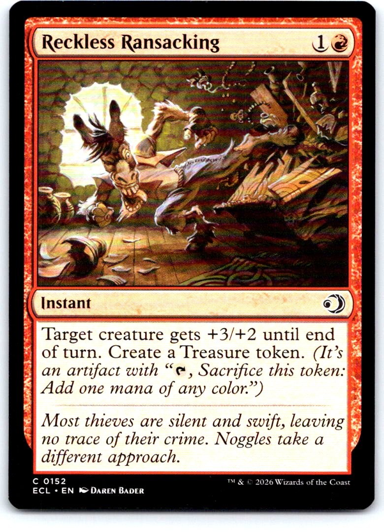Reckless Ransacking 152 Common Lorwyn Eclipsed Magic: The Gathering Near Mint