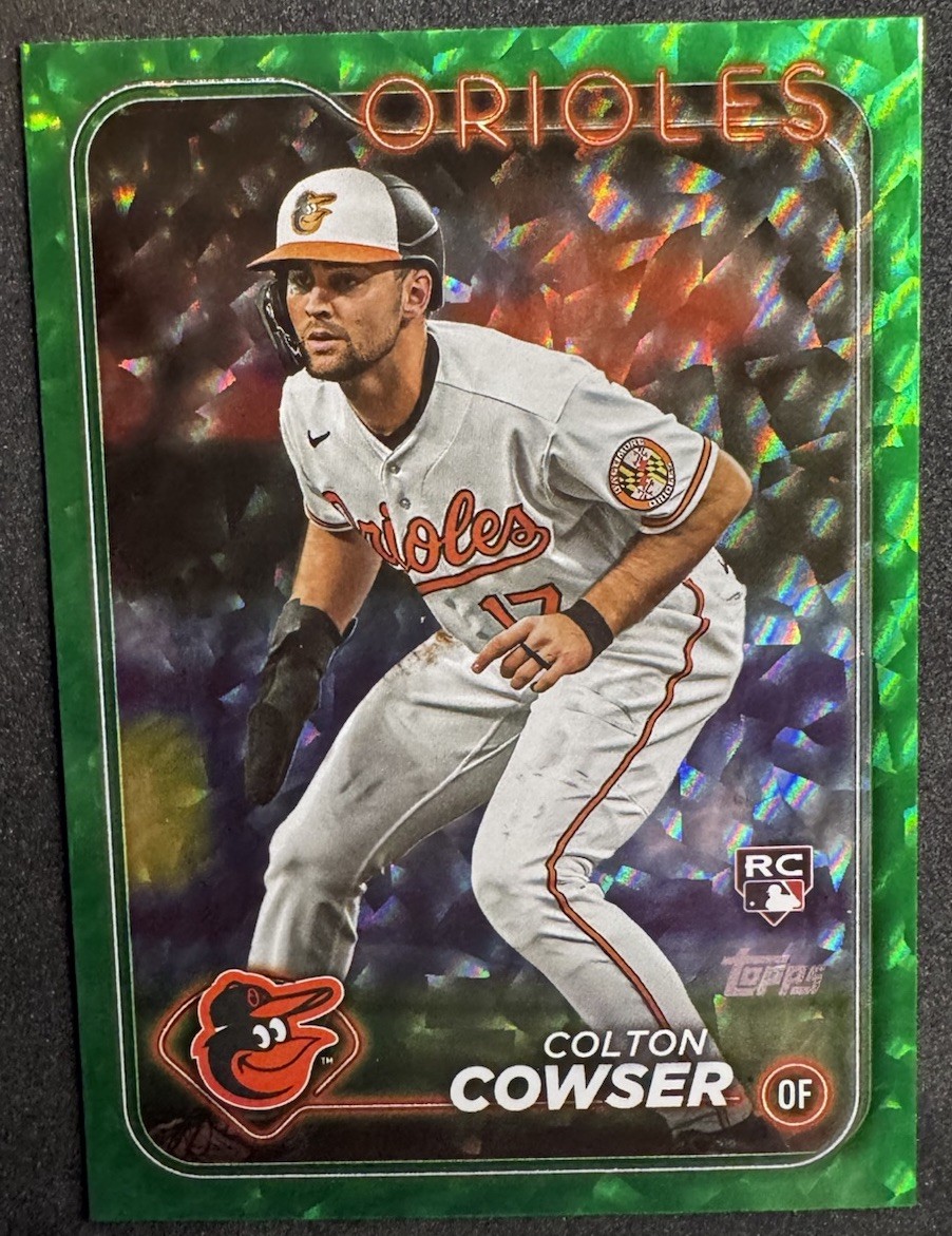 2024 Topps Series 1 - Colton Cowser #257 Green Crackle Foil 499/499 (RC) Bookend