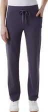 32 Degrees Cool Women's Stretch Straight Leg Ribbed Pant, Purple, Small